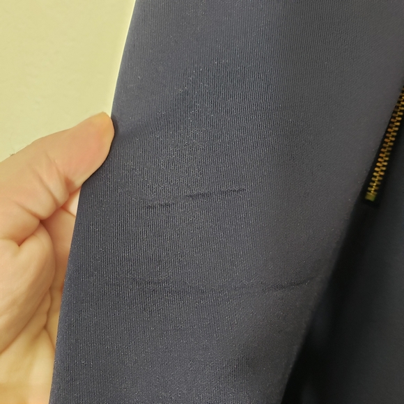 Slate & Willow navy blue scuba fit and flare tea length sleeves dress size XS - Picture 7 of 9